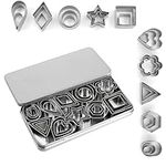 Radiosph 30PCS Cookie Cutters,Small Molds Clay Cutters,Polymer Cutters,Stainless Steel Mini Cookie Cutters DIY Baking Pastry Cutters Square Triangle Oval ect Geometric Shapes Cutter