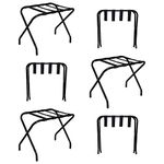 Harbour Housewares Folding Metal Luggage Racks - Black - Pack of 6