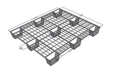 SE, WIREMESH PALLET, STEEL, FLAT DECK & NESTABLE,1220x1016x130mm, LOAD 400 kgs