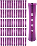 DF DUALFERV 60pcs Perm Rods for Women's Natural Hair, Purple, 0.75inch - Hair Roller Curler Perm Rods for Long Medium Small Hair - Plastic Cold Wave Rods, Hairdressing Styling Tool