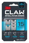 3M CLAW Drywall Picture Hangers: Drywall Picture Hanger 15 lb. with Temporary Spot Marker / 5-Pack (Silver) / 5-Pack