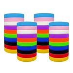 40Pcs Silicone Wristbands for Events, 10 Colors Waterproof Rubber Bracelet, Stretch Wrist Bands for Identification Sports Concert Party Festivals,Lightweight Silicone Bracelet for Women Men Teens Kids