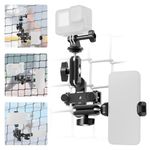 NEEWER Camera Fence Mounting Kit for Live Streaming Compatible with GameChanger App, Fence Phone Holder Clip & Action Camera Adapter Compatible with iPhone GoPro Max 360 Mevo for Baseball Games, PA025