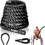 Yes4All Battle Rope Poly Dacron, Workout Ropes for Core Strength, Home Gym & Outdoor Workout 2in - 30ft