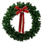 SPARKLES Gorgeous 3ft (90cm) Large Festive Garage Door Christmas Wreath With Red Bow