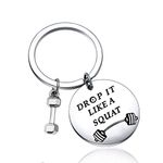 TGBJE Personal Trainer Gift Drop It Like A Squat Keychain Fitness Gift Bodybuilder Gifts Workout Gift (Trainer Gift)