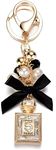 MyfavoriteK Chic Mini Perfume Bottle Keychain for Women Portable Fragrance Cute Key Chain for Car Keys Purse Bag Charm, Gold, Small