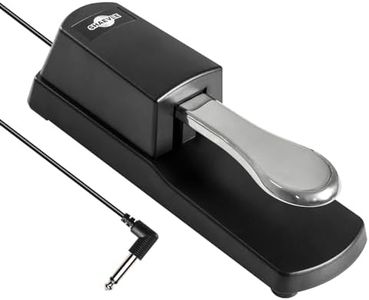 SHAEVLE Sustain Pedal For Keyboards Digital Piano MIDI and Synthesizer with Polarity Switch 1/4"(6.35mm) With 63-inch Cable Input Plug