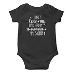 I Only Love my Bed and My Momma - Funny Cute Novelty Romper- Infant Baby Bodysuit (Black, 3 Months)