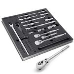 Powerbuilt Pro Tech 16 Pc. Ratchets Socket Drive Tool Accessories Set - 949009