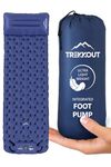 TREKKOUT Ultralight Sleeping Mat | Sleeping Pad with Built-in Foot Pump and Pillow | Compact Inflatable Camping Mat | Durable Waterproof Air Mattress for Hiking, Tent Backpacking, and Travel (Single)