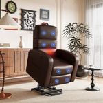 FLEXISPOT Recliner Armchair Recliner Chair Riser and Recliner Chairs Recliner Sofa Electric Lift Recliner for Elderly Brown