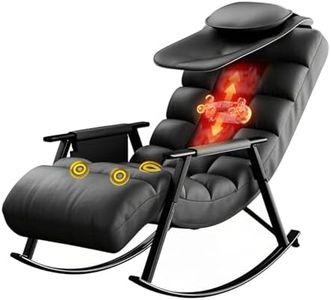 HOMASA Massage Chair Rocking Sofa Recliner Armchair Full Body Massaging Seat Shiatsu Heated Relax Back Neck Shoulder Leg Massager Kneading Vibration Glider