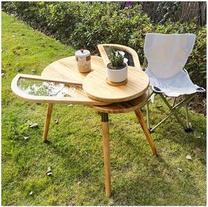 SQXLXDD Unique Tea Table, Space Saving Side Table for Couch Recliner, Boho Coffee Table Pine Wood with Glass Wing Vintage Rustic Style for Garden Picnic