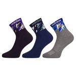 Adidas Men's Ankle Length Cotton Blend Socks (Pack Of 3 Pairs) (AD-0504 Black/Collegiate Navy/Grey Mel_Black, Navy, Grey)