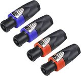 QBM Cable Amplifier Speakon Male Connector,Audio Speaker Plug Lock 4 Pole Hose Connector (Pack of 4)(Multicolor)