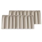 Yakamok 18 Inches Long Blackout Curtain Valances for Kitchen Windows - 2 Panels Blackout Window Valances for Basement with Rod Pocket (Nature Sand,Width 52 by Length 18,1 Panel)