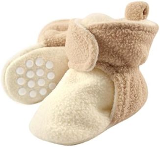 Luvable Friends baby girls Cozy Fleece Booties Slipper Sock, Cream Tan, 12-18 Months Toddler US