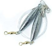 Eagle Claw L836 Lazer Trout Leader Monofilament Hook with 1 oz Trolling Sinker, 20", Nickel Finish