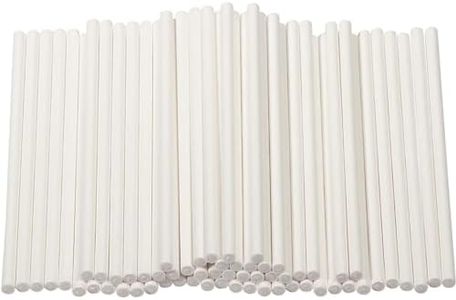 Genie Crafts 300 Pack Cake Pop Sticks 4 Inch Paper Treat Sticks for Lollipops, Candy Apples, Suckers (White)