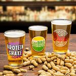 BigMouth Inc Beer Bro's Beer Glasses Set of 3, Funny Bro Sayings on Hand Blown Pint Glasses for Beer Lovers, Great Gag Gift for Friends and Bachelor Parties, 16oz