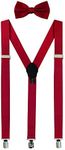 LUTHER PIKE SEATTLE Formal Dress Mens Prom or Dance Bow Tie & Tuxedo Burgundy Red Suspenders For Gift Box