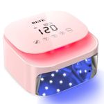 BETE 60W Cordless UV LED Nail Lamp - Rechargeable Gel Polish Dryer with Auto Sensor, 30 Beads & 4 Timer Settings Portable for Home/Salon Pink