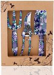 FLORA GUARD 3 Piece Aluminum Garden Tool Set - Trowel, Cultivator, Pruning Shear, Gift Set for Gardening Needs (Purple&Blue)