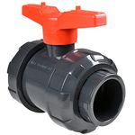 True Union Ball Valve 3" with Full Port (1-Pack), Rated at 230 PSI, UPVC Full Flow Ball Valve - U.S. ASTM EPDM O-Rings and Reversible PTFE Seats, 3 inch Socket (3")