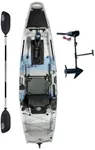 Upgraded Brooklyn 10.5 Pro Motorized Solo Kayak by BKC, Sit-On-Top Fishing Kayak Built-in Trolling Motor, 440 lb Capacity, Stable 35” Hull, Rudder Steering, Sealed Hatches & Rod Holders (Storm Surge)