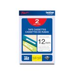 Brother Genuine TZe2312PK Black on White Laminated Tape, 2-Pack for P-Touch Label Makers, 12 mm Wide x 8 m Long