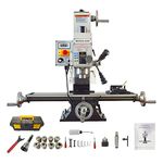 TECHTONGDA Mini Milling Machine Benchtop Milling Machine Mini Mill Micro Milling Drilling Machines Vertical Mill, MT3 Spindle Taper, 110V 1100W, RCOG-25V Model