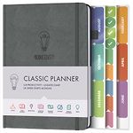 Daily Planner & appointment diary - Gratitude journal, wellness journal & 2024 Undated weekly planners and organisers - Desk journals for women & men - LUX Productivity Classic (GUNMETAL GREY)