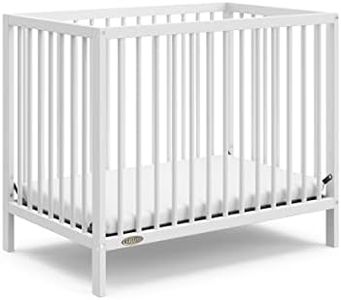 Graco Teddi 4-in-1 Convertible Mini Crib with Bonus Water-Resistant Mattress (White) – GREENGUARD Gold Certified, 2.75-Inch Mattress Included, Convenient Size, Easy 30-Minute Assembly