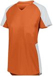 Augusta Sportswear Women's Standard Ladies Cutter Softball Jersey: Stylish and Lightweight V-Neck Tee Active Comfort, Orange/White, Small