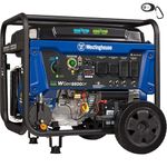 Westinghouse WGen9500DF Dual Fuel Home Backup Portable Generator, 12500 Peak Watts & 9500 Rated Watts, Remote Electric Start, Transfer Switch Ready, Gas and Propane Powered, CARB Compliant