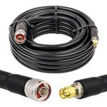 XRDS -RF KMR400 SMA to N Cable 25ft, N-Male to SMA-Male Connector Low Loss Extension Cable 50 Ohm SMA Cable for 3G/4G/5G/LTE/ADS-B/Ham/GPS/WiFi/RF Radio to Antenna Use (Not for TV)