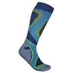 Bauerfeind Men's Performance, 1 Pair of Sports Running and Fitness, Knee Socks Targeted Compression Zone, Blue, 7-8.5 / M