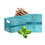 Naturamore Herbal Green Tea Tulsi & Licorice for Lung Detox, Respiratory Health, & Immune Support – Ayurvedic Herbal Blend for Cleansing Lungs from Pollution, Smoking, & Allergies, 20 Teabags