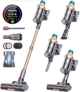 Cordless Vacuum Cleaner, 550W 45KPA 60 Mins Runtime Self-Standing Vacuum Cleaners for Home, Stick Vacuum with Charging Dock Station Removable Battery, Handheld Vacuum for Pet Hair/Carpet/Floor