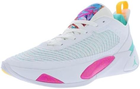 Nike Jordan Luka 1 Basketball Shoes, White/Fire Pink-Dynamic Turq, 10.5 M US