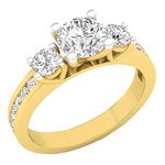 DazzlingRock Collection 1.40 Carat (ctw) 14K Round Diamond Ladies Bridal Promise Engagement Ring, Yellow Gold, Size 5.5