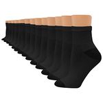 Hanes Women's Value, Ankle Soft Moisture-Wicking Socks, Available in 10 and 14-Packs, Black - 14 Pack, 8-12