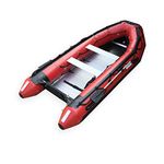 Seamax Ocean380T Commercial Grade Inflatable Boat, 12.5ft. x 5.7ft, 5 Pontoon Chambers, Aluminum Floor, V Bottom, Max Support 25HP Motor, Coast Guard Standard Reflective Tapes, Multi-Purpose (Red)