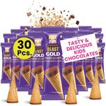 Pure Temptation Chocoblast Waffle Cones [30 Pieces Chocolate Box] Snacks for Kids & Adults - Non-Meltable Chocolate Gift Pack - Individually Wrapped Chocolate Cone Bites - Chocolate-Filled Waffle Cone