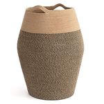 Laundry Hamper Tall Slim Laundry Basket with Handle Dirty Clothes Basket Jute Rope Washing Baskets for Laundry Blankets Toy Towel Storage in Laundry Room, Bathroom 65 cm Black