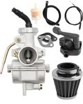 PZ20 Carburetor Kit Fits 125cc 110cc 90cc 70cc 50cc Tao tao Coolster Kazuma Baja Chinese ATV Quad 4 Wheeler Go Kart SunL NST Roketa 4 Stroke Pit Dirt Bike Parts with Thumb Throttle&Accelerator Cable