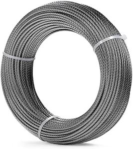 Steel DN Mate 1/8" Stainless Steel Cable for Deck Cable Railing System, 101FT T316 Stainless Steel Wire, 1800 lb Breaking Strength, 7x7 Strands Construction Stair Railing Kit, DIY Balustrade