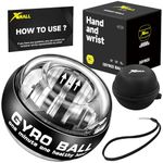 XMALL Wrist Power Gyro Ball, Hand Forearm Strengthener, Wrist Trainer, Auto-Start (Black Without Light)