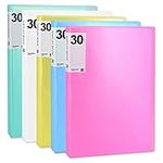 Smarpau Display Book Binder with Plastic Sleeves 5 Pack Presentation Book Art Portfolio Folder with Plastic Sleeves Sheet Protectors 8.5" x 11" for Document Artwork